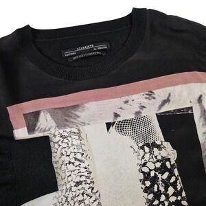 ALLSAINTS Women's M‎ Paradiso Sweater Digitally Printed Wool Silk Blend Black